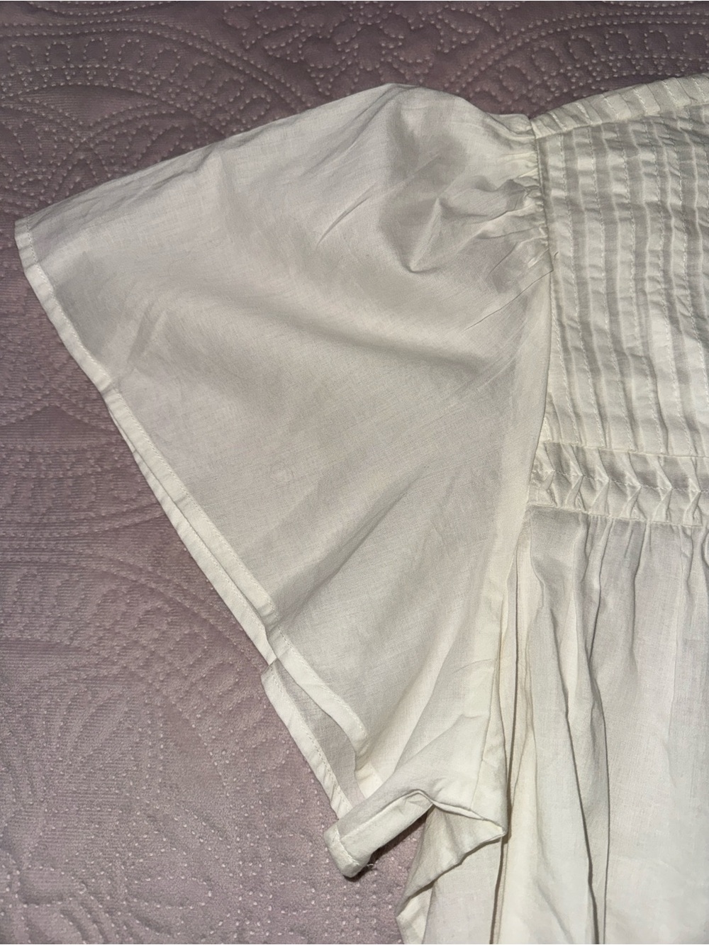Terra & Sky 100% Cotton Button Front Blouse Smock Yoke Top 3x 24w-26w - Picture 3 of 5